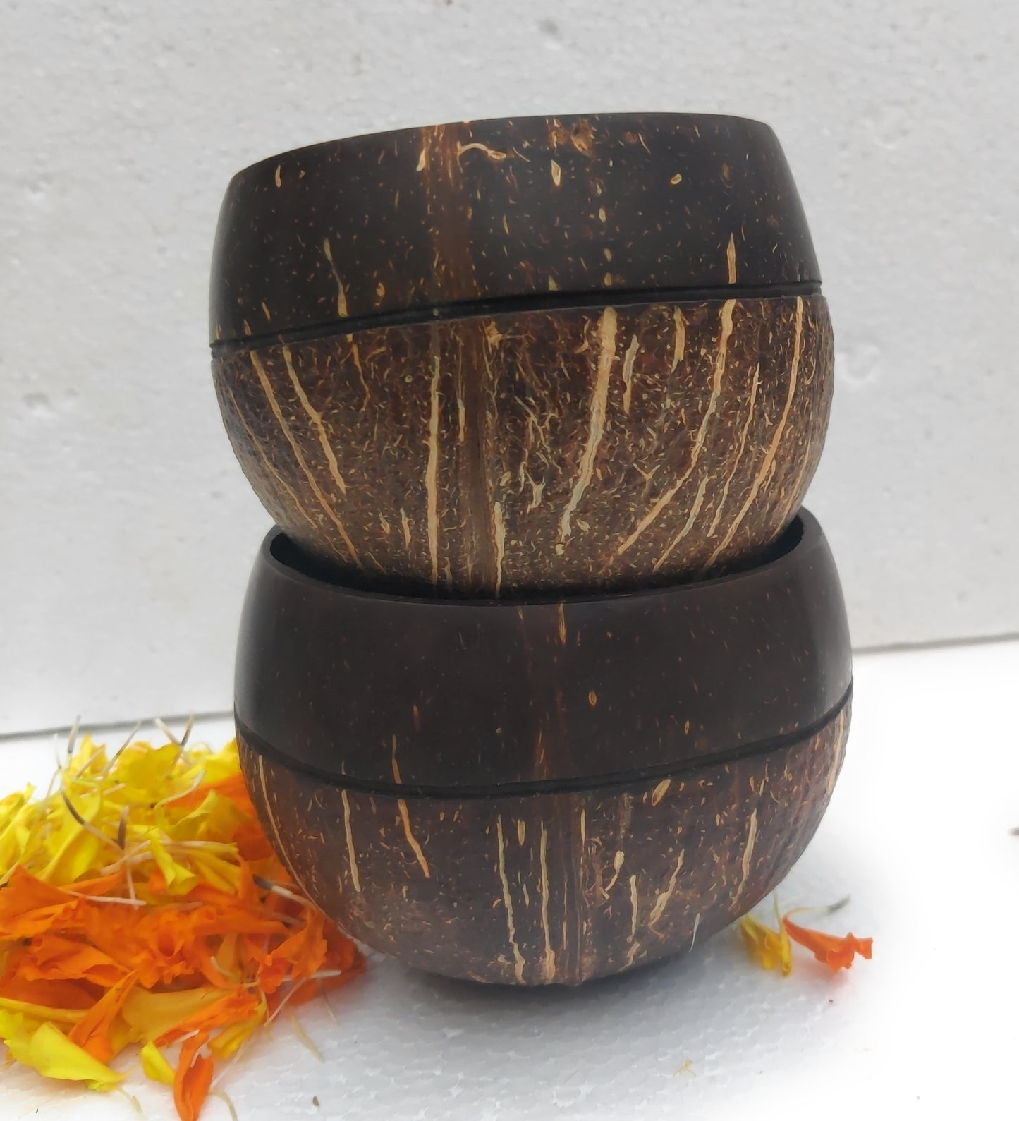 Beetroots Eco-friendly Coconut shell Bowls , Dining ware, Salad ,Smoothie bowls, Natural and Sustainable kitchen ware(pack of 2)