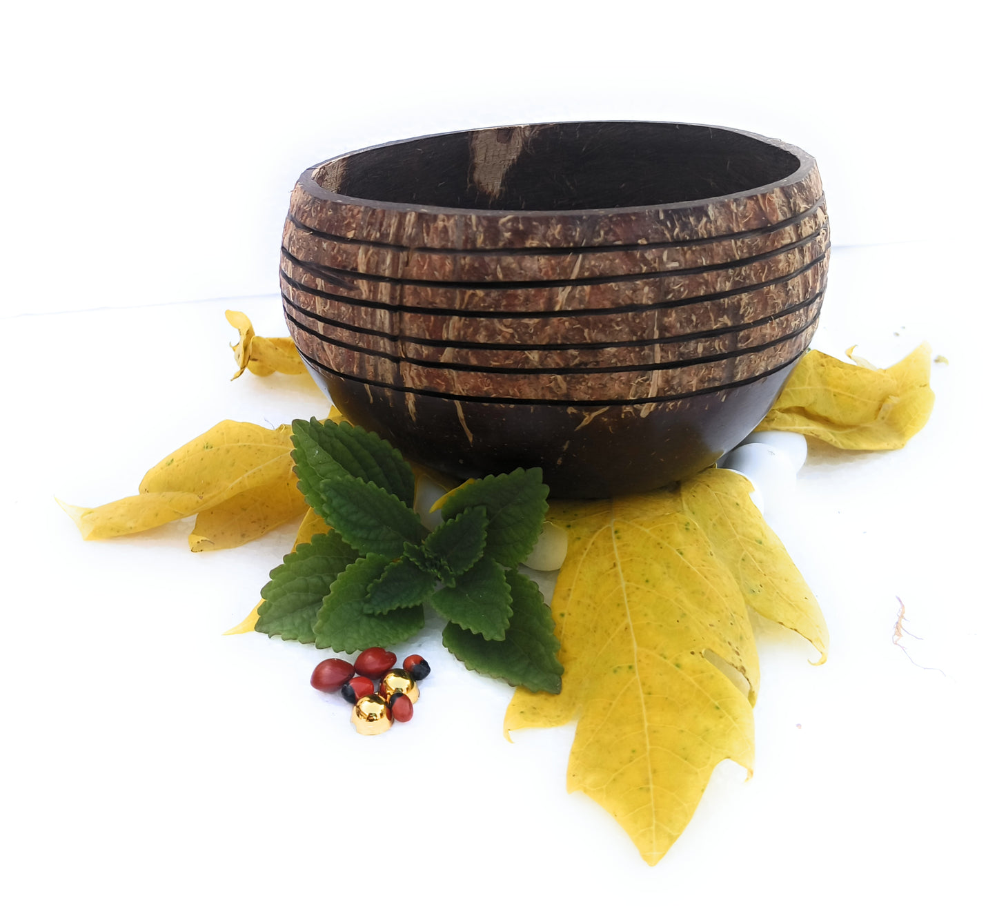 Beetroots Eco-living Beautiful Decorative Coconut Shell Bowl, 600ml Jumbo Size,Salad,fruit cut ,Serving Bowl Natural and Non toxic Dining Decor from upcycled coconut shell, handmade, unique beauty