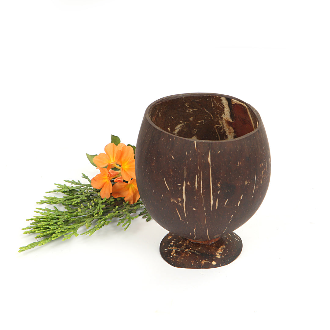 Beetroots Eco-Living coconut shell wine glass ,Non Toxic Sustainable easy to Use glass