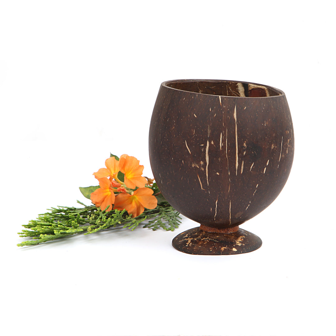 Beetroots Eco-Living coconut shell wine glass ,Non Toxic Sustainable easy to Use glass