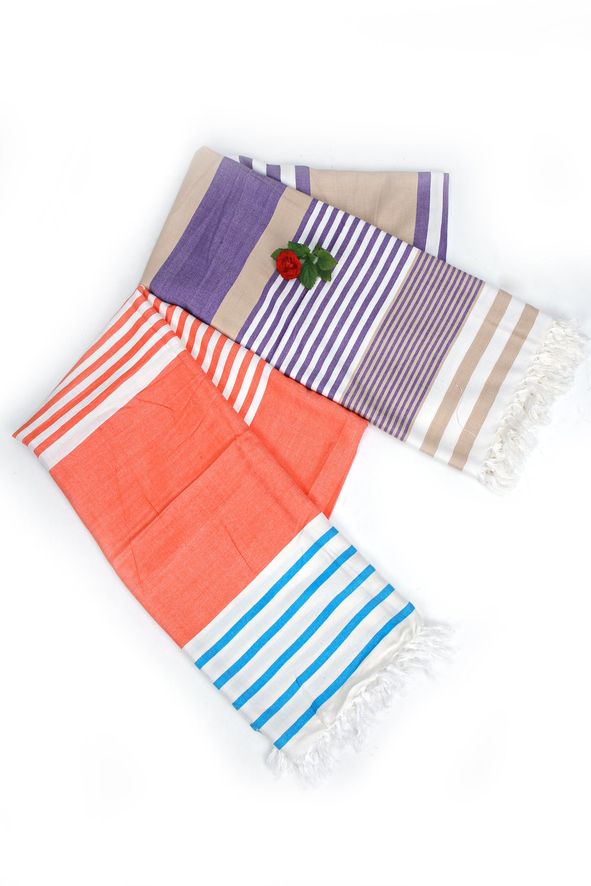 Beetroots Eco-living Striped Turkish Bamboo Beach Towel, Cotton Blend, Large Bath, Pool, gym, Luxury feel, quick dry, fast absorbent, Ultra soft, Towels comb (pack of 3)