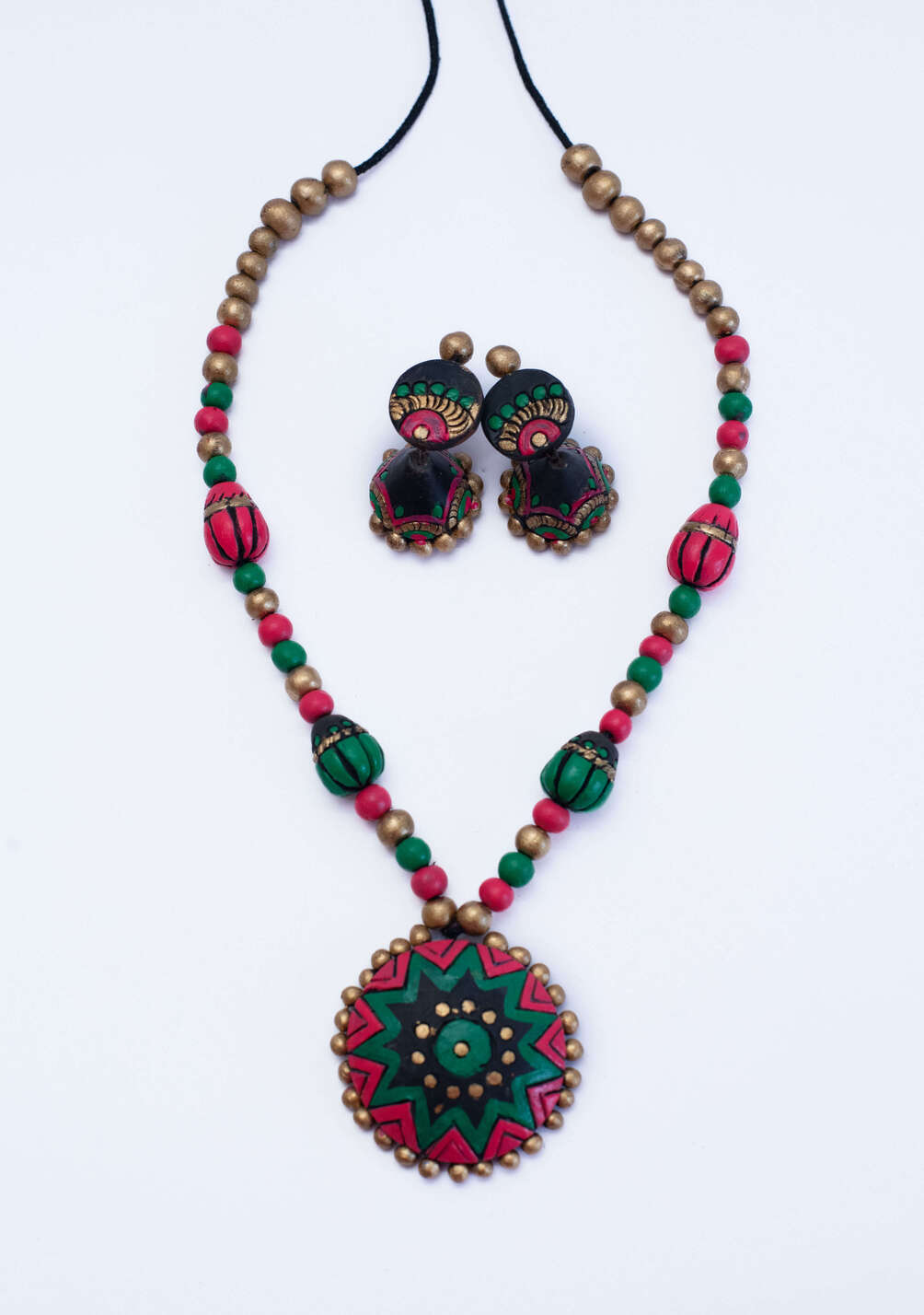 Beautiful handmade terracotta jewellery set