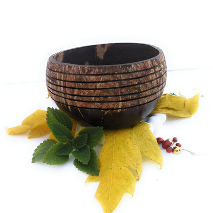 Beetroots Eco-living Beautiful Decorative Coconut Shell Bowl, 600ml Jumbo Size,Salad,fruit cut ,Serving Bowl Natural and Non toxic Dining Decor from upcycled coconut shell, handmade, unique beauty