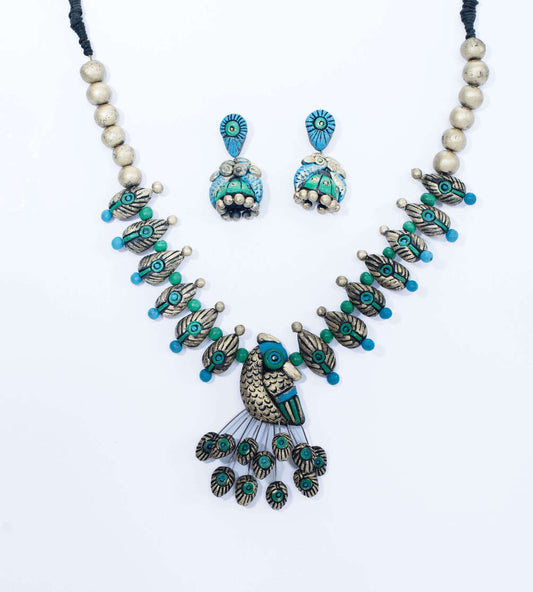 Beautiful Peacock Design Terracotta Jewellery