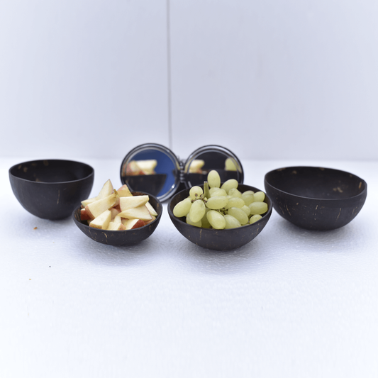 Coconut Shell Eco Friendly Bowls (Pack Of 4)