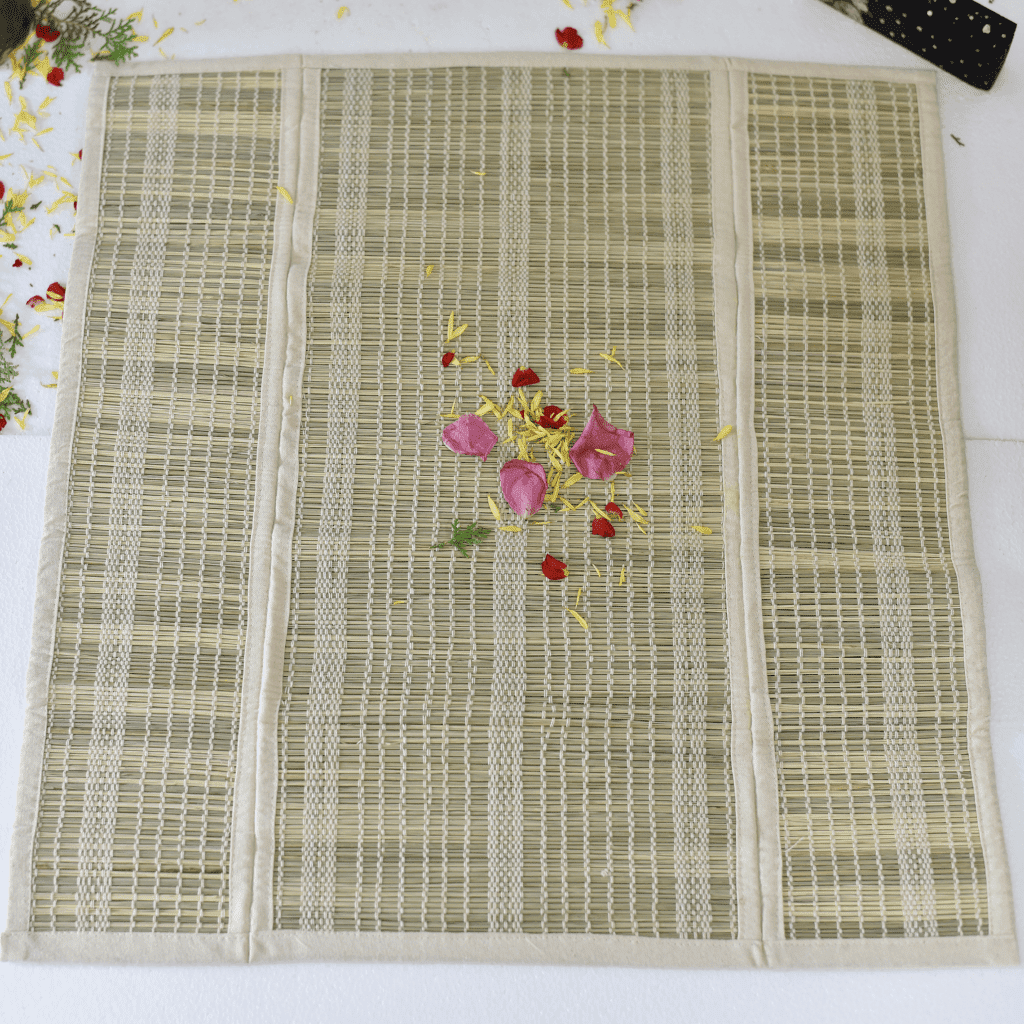 Foldable Dharbha Grass Meditation Mat (Kusha Grass Mat)