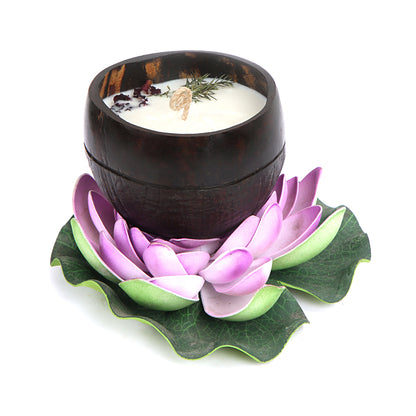 Scented soy wax candle in coconut shell bowl,350 ml plant based eco-friendly candle