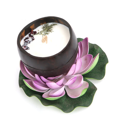 Scented soy wax candle in coconut shell bowl,350 ml plant based eco-friendly candle