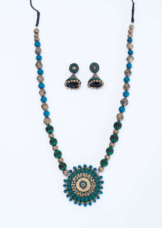 Handmade Terracotta Jewellery | Blue and Green