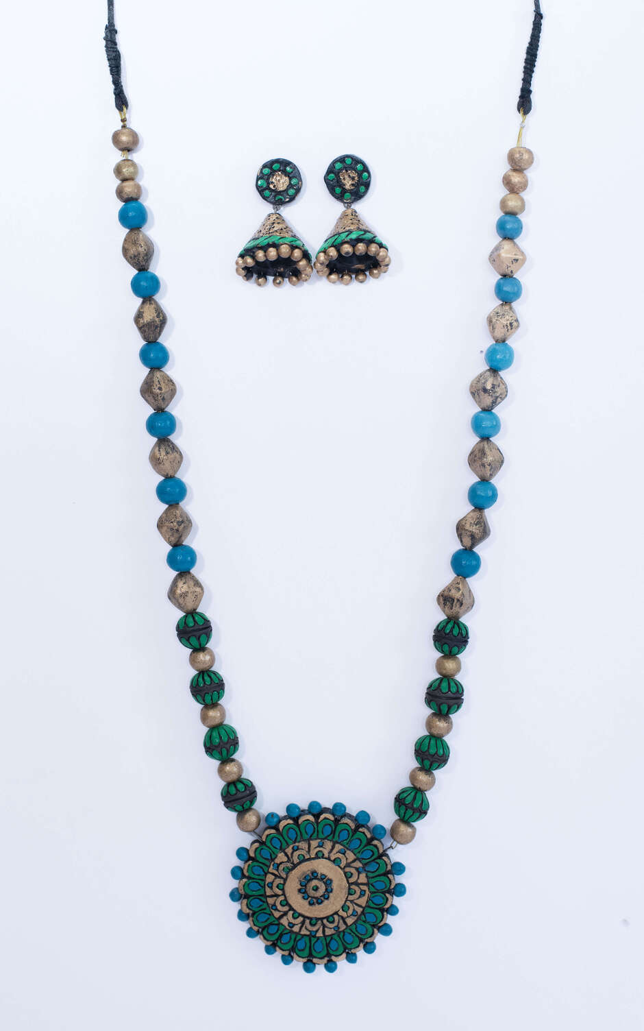 Handmade Terracotta Jewellery | Blue and Green