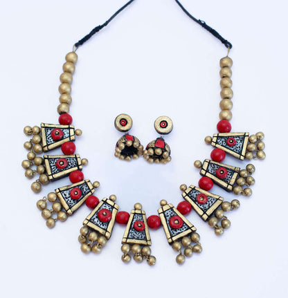 Handmade Terracotta Necklace Jewellery Set