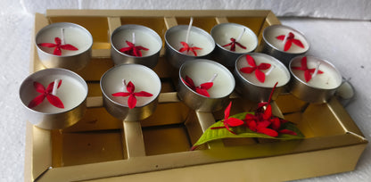 Beetroots Eco-living Decorative Soy Wax Tealight Candles , pack of 10,Mild aromatic festival candles